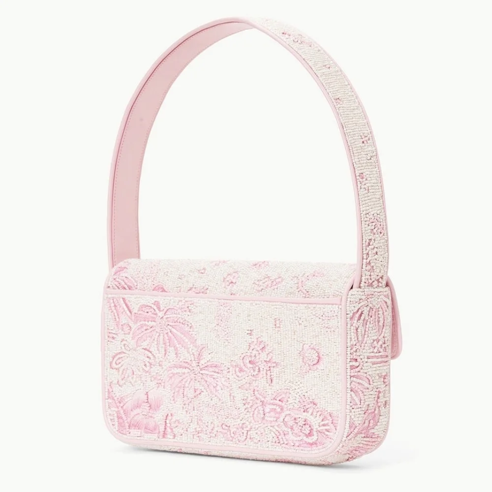 Staud TOMMY BEADED BAG IVORY CHERRY BLOSSOM TOILE - Picture 8 of 11